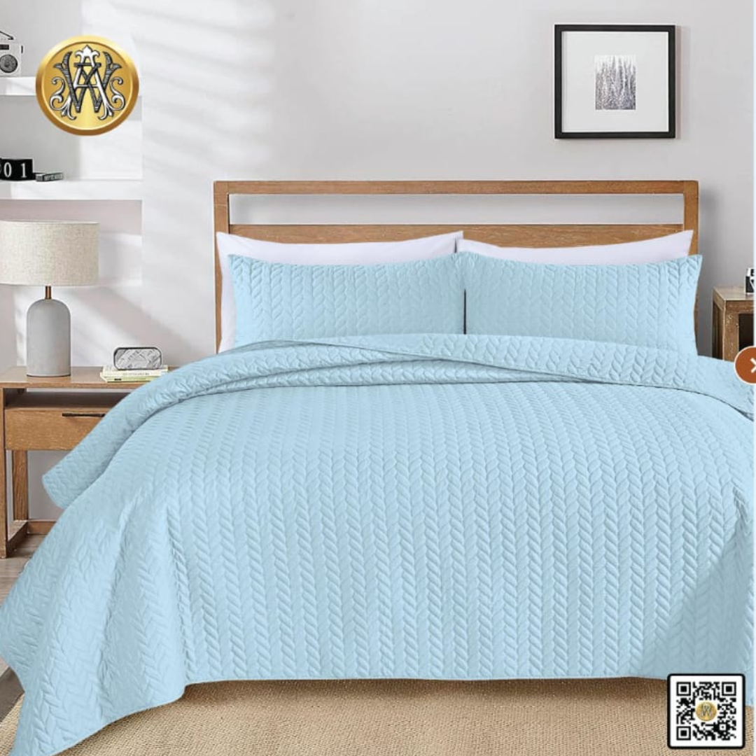 Bed Sheet 3-Piece Punched Bedspread Set