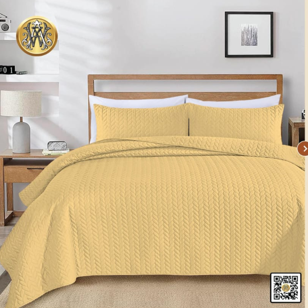 Bed Sheet 3-Piece Punched Bedspread Set