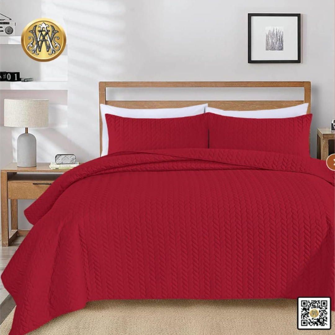 Bed Sheet 3-Piece Punched Bedspread Set