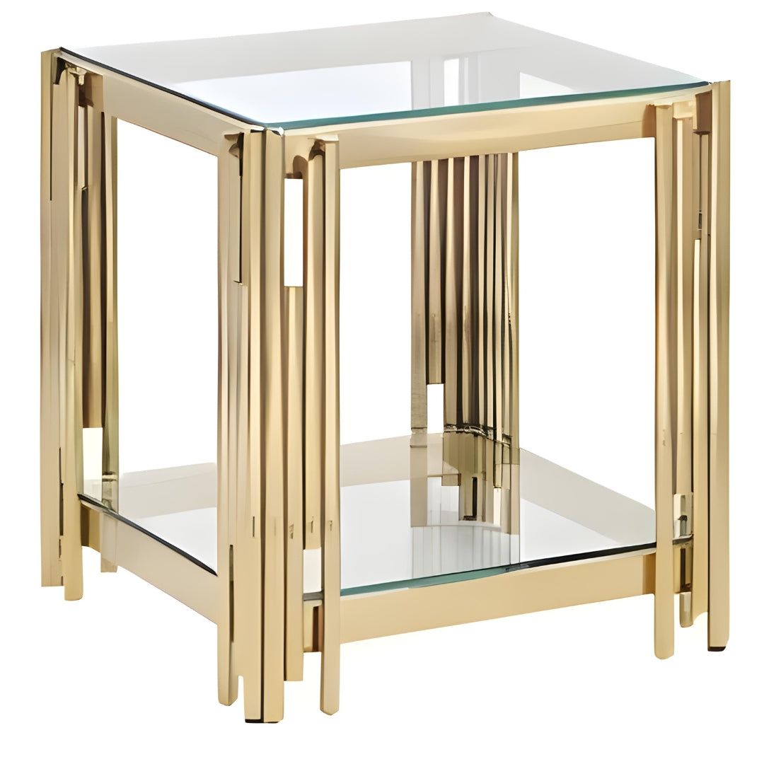 Gloss Finish Stainless Steel End & Side Table