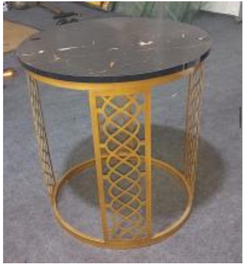 2.Tier Luxury Sofa Side Table Metal in Gold-0248