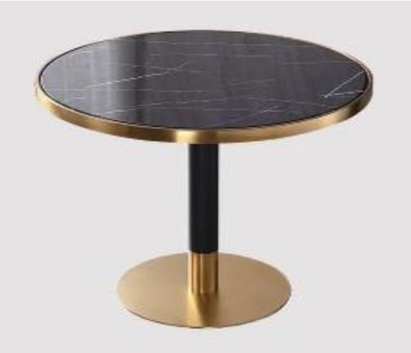 Round Coffee Table with Metal Base-0195