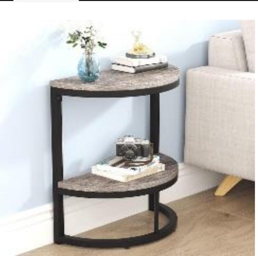 Tribesigns End Table, Half Round Narrow Side Table -0294