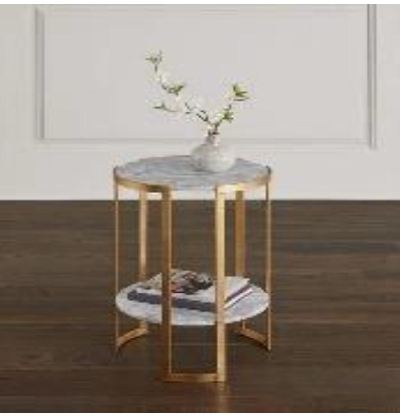 Blaine Gold Leaf Side Table-0333