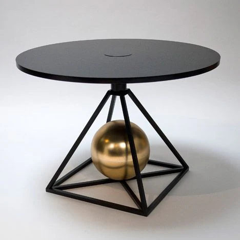 Luxury Black Mat Metal Coffee Table-0408