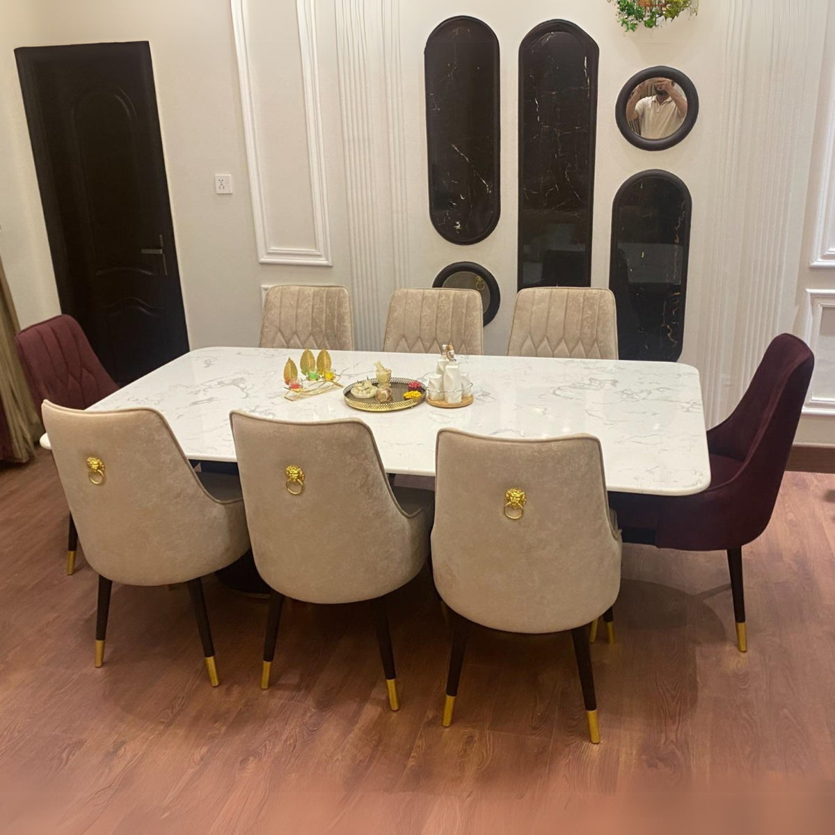Luxury Marble Dining Sets – 6 or 8 Chairs with Marble Top Table | Comfort House