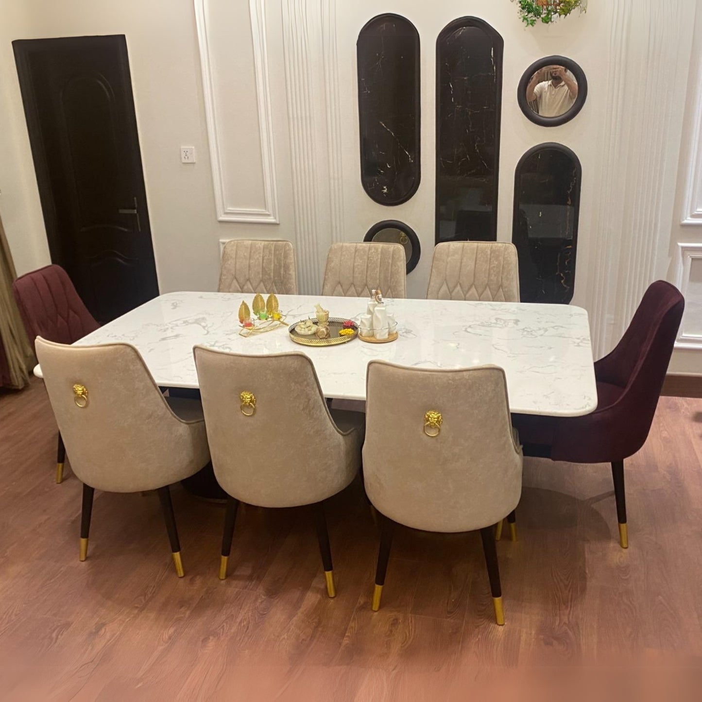 Luxury Marble Dining Sets – 6 or 8 Chairs with Marble Top Table | Comfort House