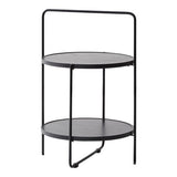 2-Tier Round Metal End Side Table, Simplistic Sofa Table
