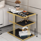 3-Tier Side Table | Square End Table with Shelves
