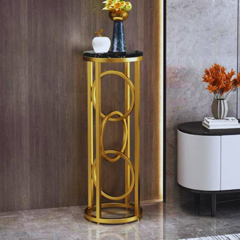 Article Change Modern Standing Plant Stand In Gold & Black 35.4