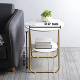 Black 2-Tier End Table with Shelf Side Table Mdf Top
