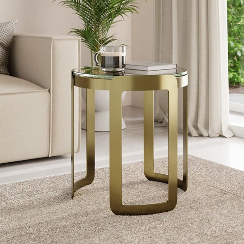 Dunelm Gold 50x45x45cm Ozai Side Table
