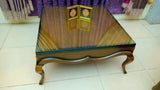 Elegant Gold Console Table with Black MDF Top