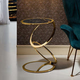 Elegant Metal Side Table Golden, Compact Corner Table
