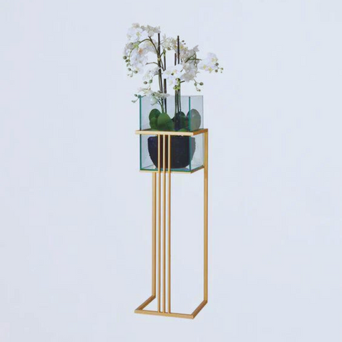 Floreira Londres Metal Plant Stand With Acrylic Pot
