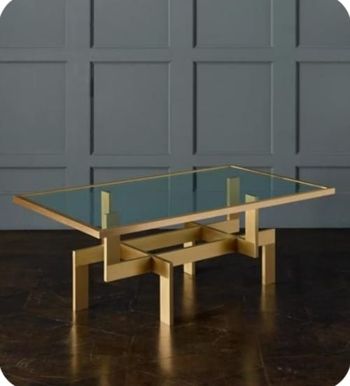 French Coffee Table With Glass Top
