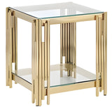 Gloss Finish Stainless Steel End & Side Table
