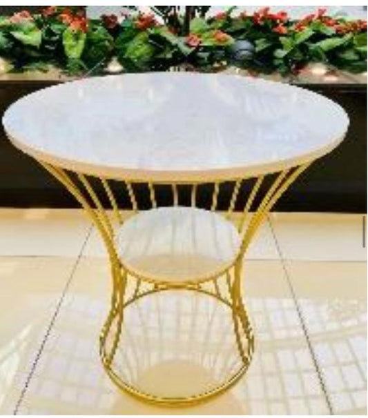 Modern & Stylish End Table with Geometric Metal Frame-0419