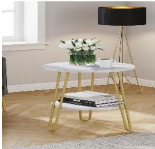 Everly Quinn 2 Tier Round End Table Side -0231
