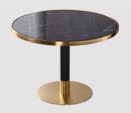 Round Coffee Table with Metal Base-0195