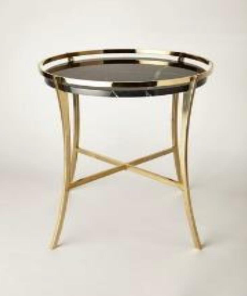 Round Metal Patio End Side Table-0396