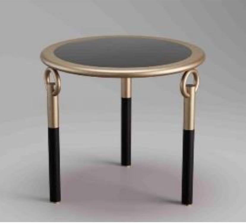 Round Woodn Side Table-0433