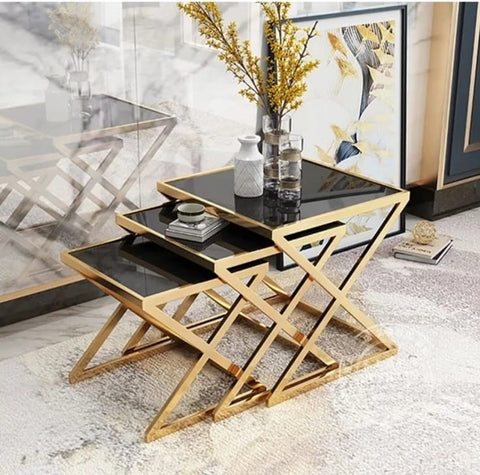 Luxury Nesting Metal Table Set Paint Finish
