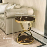 Luxury Style Gold 2-Tier Side Table
