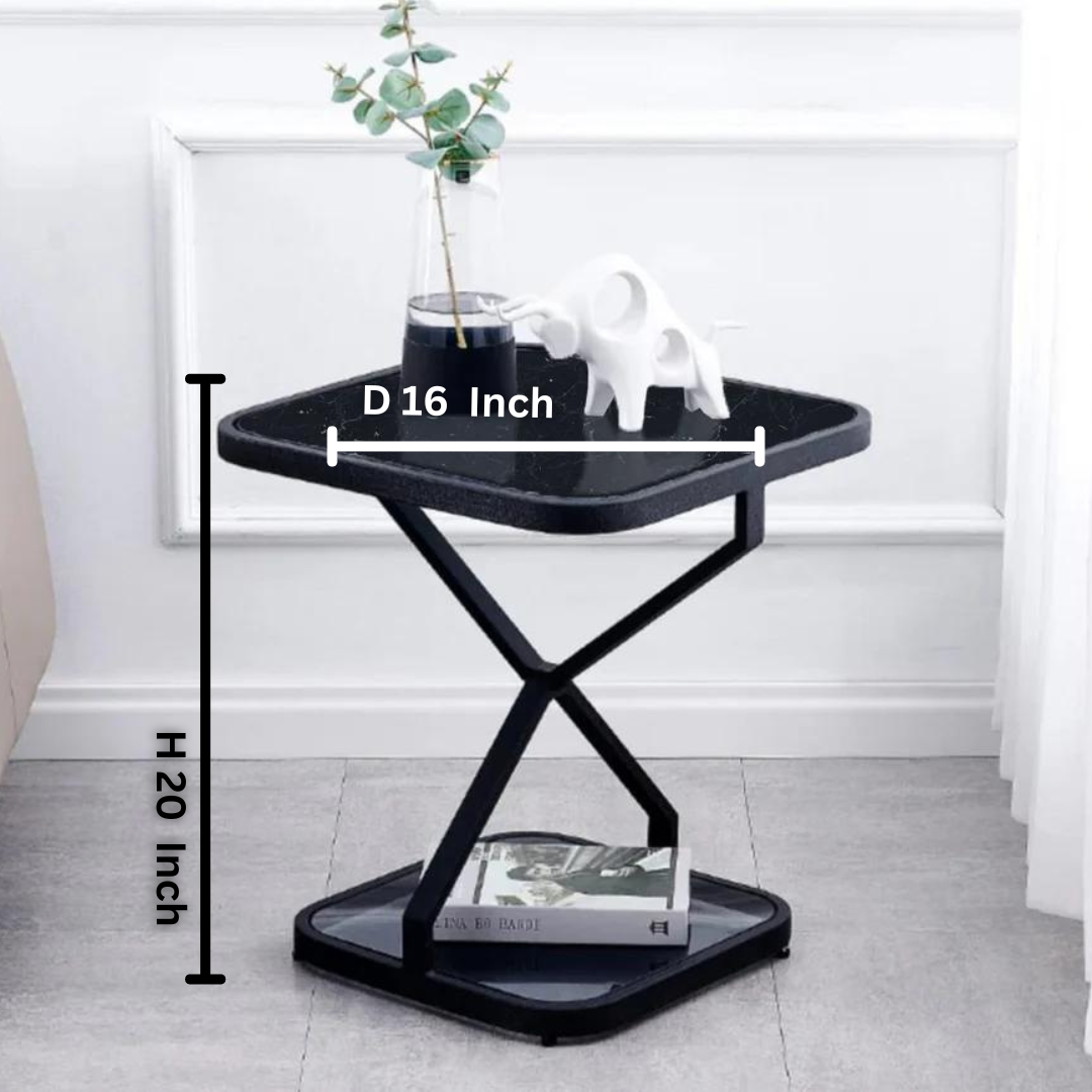 Round/Square Small Side Table with Iron Legs - Square
